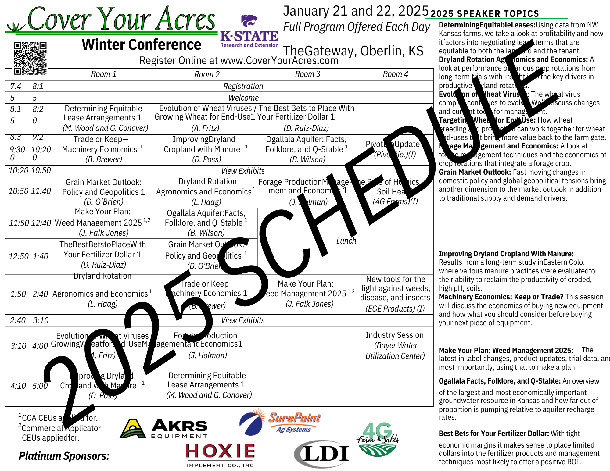 2025 Schedule Preview