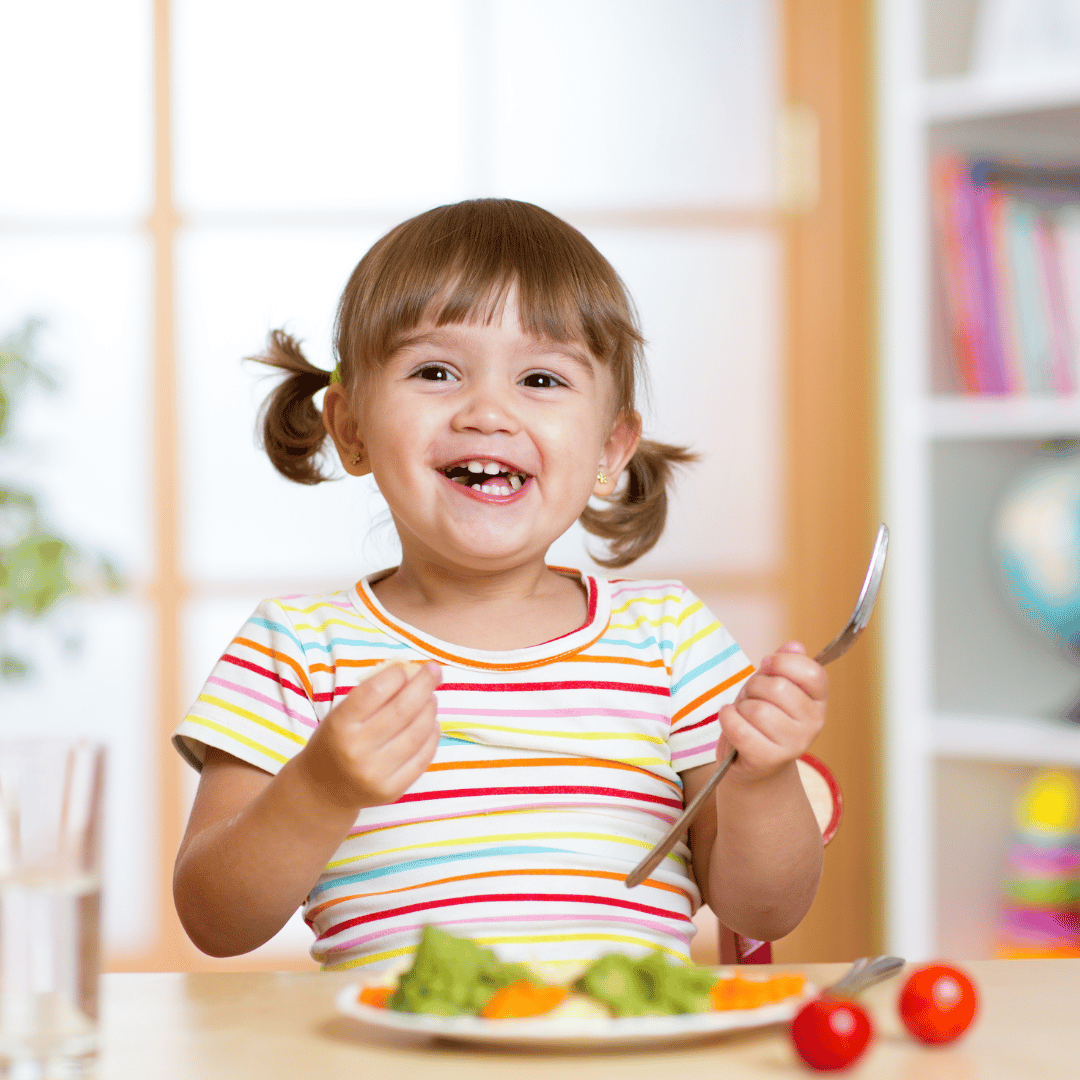 child eating a healthy snack